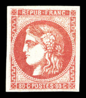 * N°49, 80c Rose. TTB (signé Brun/certificat)   Cote: 725 Euros   Qualité: * - 1870 Ausgabe Bordeaux