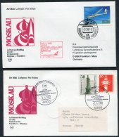 1983 Russia Germany Lufthansa First Flights (2) Moscow / Frankfurt - Briefe U. Dokumente