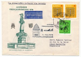 Allemagne DDR - Enveloppe - Sonder Flug Verkehr Leipziger Fruhjahrsmesse 1978 (Foire De Leipzig) - Lettres & Documents