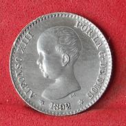 SPAIN 50 CENTIMOS 1892-92 - 2,5 GRS 0,835 SILVER   KM# 690 - (Nº18307) - First Minting