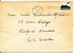 Norway Cover Sent To USA Tönsberg 17-11-1949 (the Cover Has Been Bended) - Storia Postale