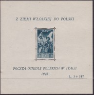 Polish Polowa In Italy 1945 Sheet L.3+247 Mint Never Hinged (gum Spot) - Liberation Labels