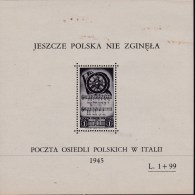 Polish Polowa In Italy 1945 Sheet L.1+99 Mint Never Hinged (marks On Front) - Vignettes De La Libération