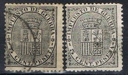Sellos 5 Cts Impuesto De Guerra 1874, VARIEDAD Color, Num 141 - 141a º - Used Stamps