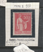 FRANCE N° 283 50C ROUGE TYPE PAIX POSTES EMPATEES NEUF SANS CHARNIERE - Nuovi