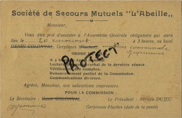 Société De Secours Mutuels ' L' Abeille '      Scans - Enveloppes