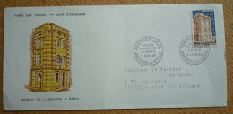 Enveloppe Affranchie Maison De L'Andorre à Paris Oblitération Premier Jour 1965 Laboratoire Pharmaceutique Viberol - Brieven En Documenten