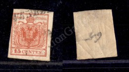 1850 - 15 Cent (3a - Prima Tiratura) Appena Toccato In Alto A Sinistra - Con Annullo Venezia (lineare Inclinato... - Autres & Non Classés