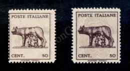 1944 - 50 Cent (515Al) Con Stampa Recto Verso Senza Fondo Di Sicurezza (130) - Autres & Non Classés