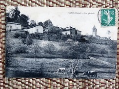 C.P.A. 69 COURS ( Rhône) : Vue Générale, Vaches, En 1912 - Cours-la-Ville