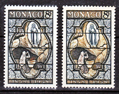 Monaco  496 Variété Monaco Sur Fond Brun  Et Sur Fond Gris Vitrail  Neuf ** TB  MNH Sin Charnela - Varietà