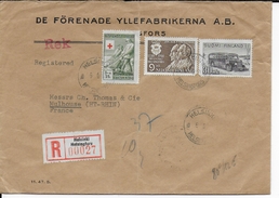 FINLANDE - 1950 - ENVELOPPE RECOMMANDEE De HELSINKI => MULHOUSE - Lettres & Documents