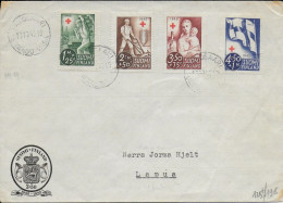 FINLANDE - 1945 - SERIE CROIX-ROUGE COMPLETE Sur ENVELOPPE => LAPUA - Lettres & Documents
