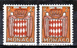 Monaco  409 Variété 2 Impressions Décalées  Et  MONACO Orange  Neuf ** TB  MNH Sin Charnela - Varietà