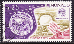 MONACO 1965 IUT Centenary ; Telstar Satellite ;  Pleumeur-Bodou (YT 668 ; Mi 802 ) Used - Gebruikt