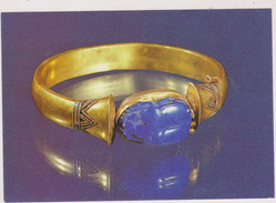 EGYPTE,EGYPT,LE CAIRE,CAIRO,MUSEE,MUSEUM,BRACELET EN OR,PHARAON CHECHANQ 2,lapis Lazuli - Museums