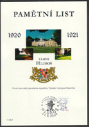 Czech Rep. / Commemorative Sheet (PaL 2008/04) Hlubos: Hlubos Castle, First Summer Residence Pres. Tomas G. Masaryk - Blocs-feuillets