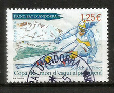 ANDORRA.Championnat Du Monde Féminin De Ski, Andorre 2016., Un Timbre Oblitéré,  Obliteration Ronde, (haute Faciale) - Used Stamps