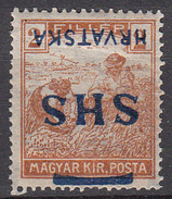 VP060 YUGOSLAVIA Inverted Overprint SHS HRVATSKA On MAGYAR KIR.POSTA Stamp MH* - Ongebruikt