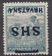 VP063 YUGOSLAVIA Inverted Overprint SHS HRVATSKA On MAGYAR KIR.POSTA Stamp MH* - Ongebruikt