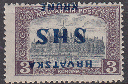 VP072 YUGOSLAVIA Inverted Overprint SHS HRVATSKA On MAGYAR KIR.POSTA Stamp MH* - Ongebruikt