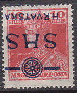 VP073 YUGOSLAVIA Inverted Overprint SHS HRVATSKA On MAGYAR KIR.POSTA Stamp MH* - Ongebruikt