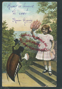 NN600 - Insecte Humanisé HANNETON Et FILLETTE Fille - Recois Ce Bouquet De Roses ... - Dressed Animals