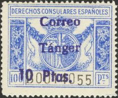 **  (1939ca). Tánger. Conjunto De Siete Sellos De DERECHOS CONSULARES Con Sobrecarga CORREO / TANGER Y Sobretasas - Maroc Espagnol