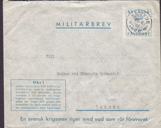 Sweden Feldpost Fieldpost Militärbrev SKÖVDE 1945 Cover Brief ÖREBRO (2 Scans) - Militärmarken