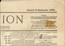 Oblitération Typo / N° 86 Sur Journal Entier L'Union. 1879. - TB / SUP. - R. - 1876-1878 Sage (Type I)