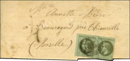 Càd T 17 TOULOUSE (30) / N° 25 Paire Sur Bande D'imprimé Pour Thionville (Moselle), Au Recto Taxe... - 1863-1870 Napoleon III Gelauwerd