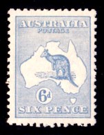 Australia 1921 Kangaroo 6d Ultramarine 3rd Watermark MH - Neufs