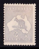 Australia 1915 Kangaroo 6d Pale Greyish-Violet 3rd Watermark MH - Mint Stamps