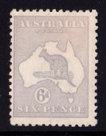 Australia 1915 Kangaroo 6d Pale Greyish-Violet 3rd Watermark MH - Neufs