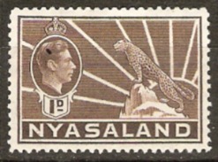 Nyasaland 1938 SG 131 1d Brown Mounted Mint - Nyassaland (1907-1953)