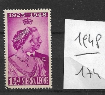 SIERRA LEONE     1948 The 25th Anniversary Of Royal Wedding   USED - Sierra Leone (...-1960)