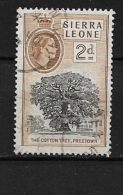 SIERRA LEONE    1956 Landscapes & Queen Elizabeth II   USED  The Cotton Tree, Freetown - Sierra Leone (...-1960)