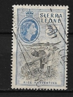 SIERRA LEONE    1956 Landscapes & Queen Elizabeth II   USED  Rice Harvesting - Sierra Leone (...-1960)