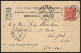 Postcard Franked With 10c. And Sent From DIEKIRCH To New York On 13/JA/1900, VF Quality! - Otros & Sin Clasificación