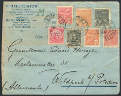 Cover Sent From Sao Paulo To Germany On 24/JUL/1923 With Very Rare Postage Of 1,300Rs. Consisting Of Stamps Of... - Otros & Sin Clasificación