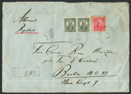 Registered Cover Sent From CURITIBA To Germany On 17/MAR/1912 Franked With 1,300Rs., With An Interesting Seal On... - Otros & Sin Clasificación