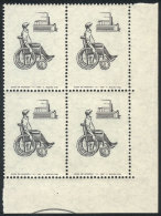 GJ.1441a, 1968 Disabled Persons (man On Wheelchair And Factory) With GREEN COLOR OMITTED Variety, MNH Block Of 4,... - Otros & Sin Clasificación