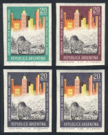 GJ.1419, 1967 Centenary Of Villa María, Cart, 4 Different TRIAL COLOR PROOFS Printed On Original Paper Of... - Otros & Sin Clasificación