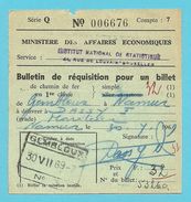 GEMBLOUX N° 3  Op "Vordering Voor Een Spoorkaartje / Bulletin De Réquisition Pour Un Billet De Chemin De Fer" - Andere & Zonder Classificatie