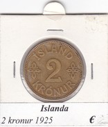 ISLANDA   2 KRONUR   ANNO 1925  COME DA FOTO - Island