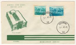 TURKEY,TURQUIE,TURKEI, ANTALYA CITY 1953  FDC. - Covers & Documents