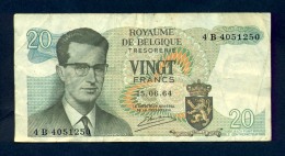Banconota Belgio 20 Franchi/Twintic Frank 1964 - A Identifier