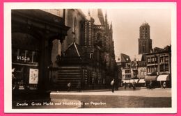 Zwolle - Grote Markt Met Hoofdwacht En Peperbus - Cyclistes - Animée - 1955 - Zwolle