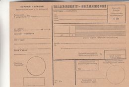 Finlande - Document Pour Effecuer Un Versement - Inbetalningskort - Storia Postale