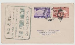 Cu042 / Kuba, Flugpost Ausgabe General Gomez 1936 Als FDC Nach UK - Brieven En Documenten